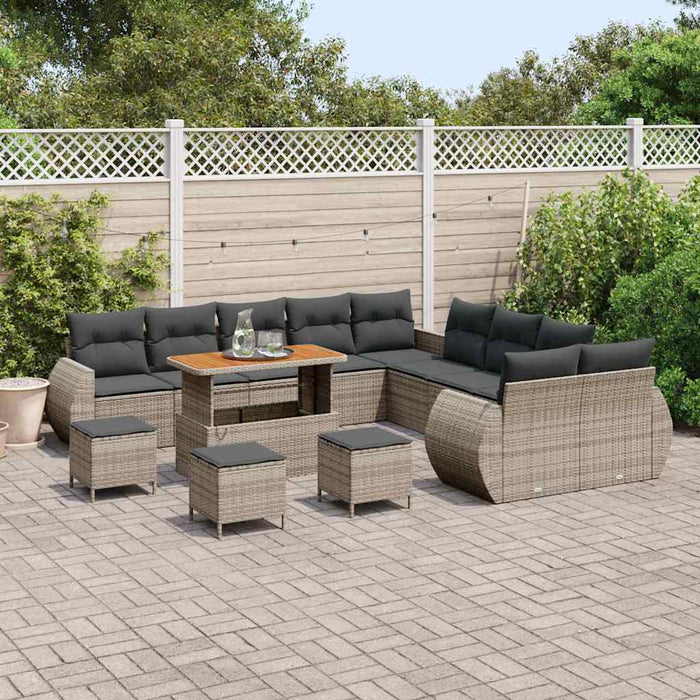 Set de canapele pentru grădină cu pernă 14 pcs Gri - WALTI WALTI