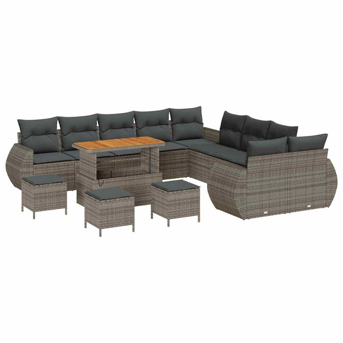 Set de canapele pentru grădină cu pernă 14 pcs Gri - WALTI WALTI