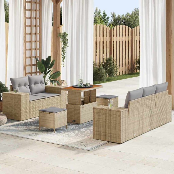 Set de canapele pentru grădină 8 pcs Beige și gri deschis - WALTI WALTI