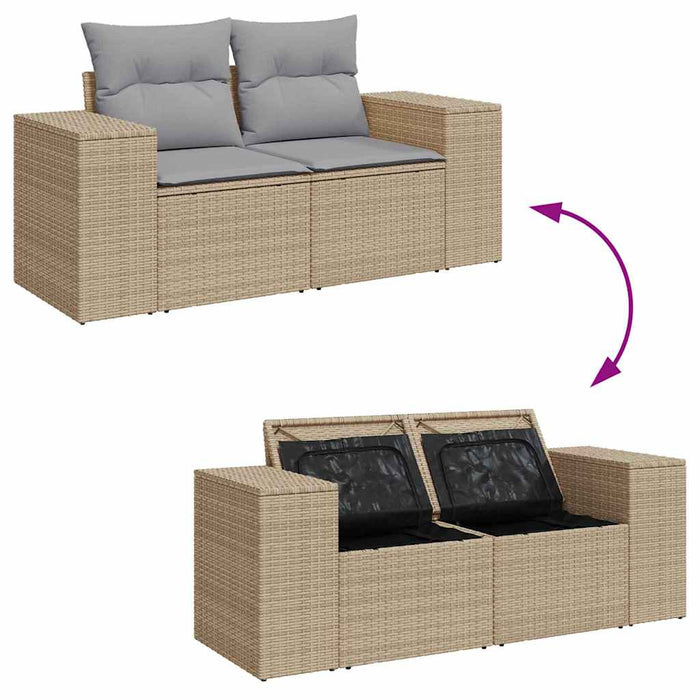Set de canapele pentru grădină 8 pcs Beige și gri deschis - WALTI WALTI