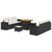 Set de canapele pentru grădină 9 pcs Negru și Crem Poli Rattan - WALTI WALTI