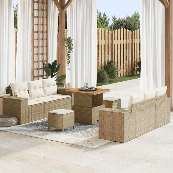 Set de canapele pentru grădină Bej și crem 221 x 204 x 85 cm WALTI