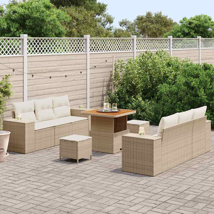 Set de canapele pentru grădină Bej și crem 221 x 204 x 85 cm WALTI