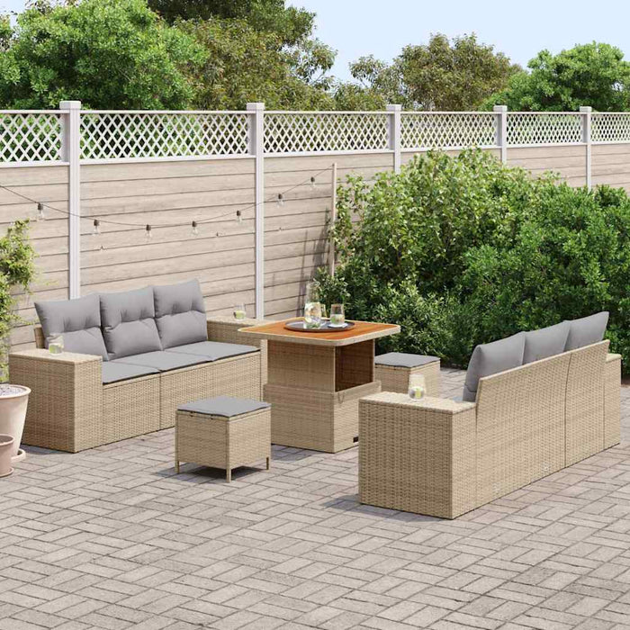 Set de canapele pentru grădină 9 pcs Beige și gri deschis - WALTI WALTI
