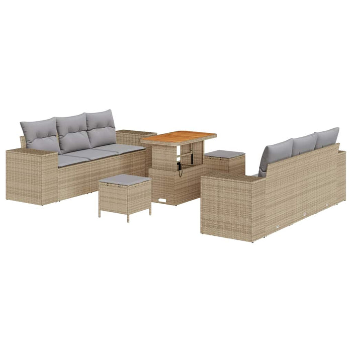 Set de canapele pentru grădină 9 pcs Beige și gri deschis - WALTI WALTI