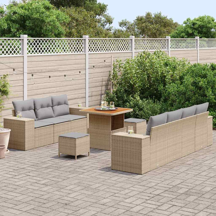 Set de canapele pentru grădină 10 pcs Beige și gri deschis - WALTI WALTI