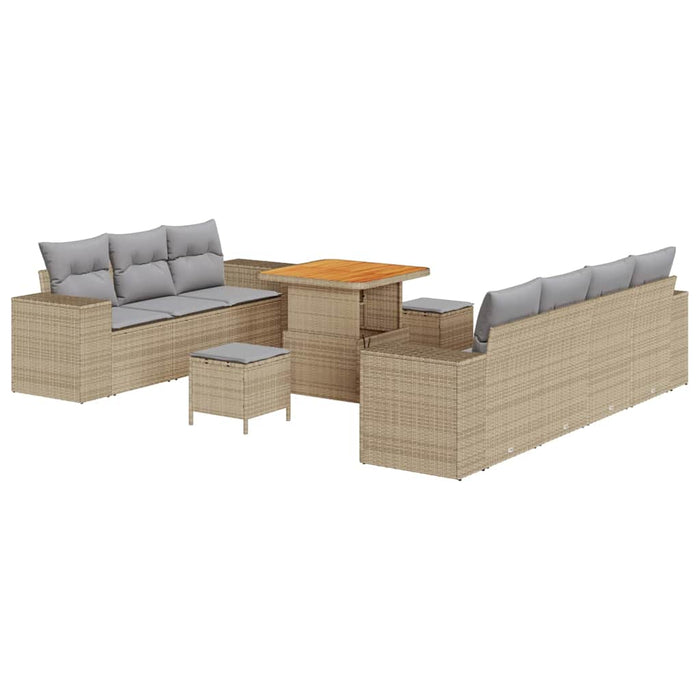 Set de canapele pentru grădină 10 pcs Beige și gri deschis - WALTI WALTI