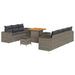 Set de canapele pentru grădină cu pernă 10 pcs Gri Poli Rattan - WALTI WALTI