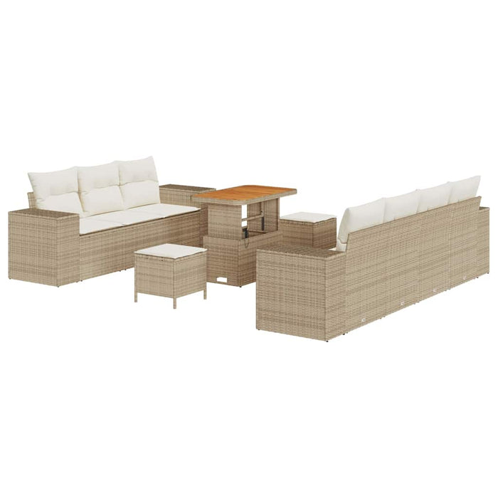 Set de canapele pentru grădină 10 pcs Bej și crem Poli Rattan - WALTI WALTI