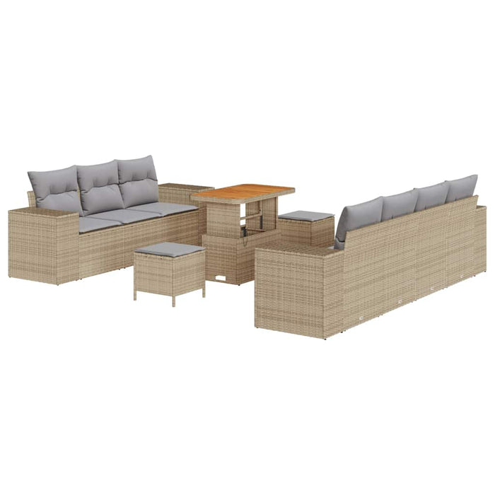 Set de canapele pentru grădină 10 pcs Beige și gri deschis - WALTI WALTI
