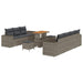 Set de canapele pentru grădină cu pernă 10 pcs Gri Poli Rattan - WALTI WALTI