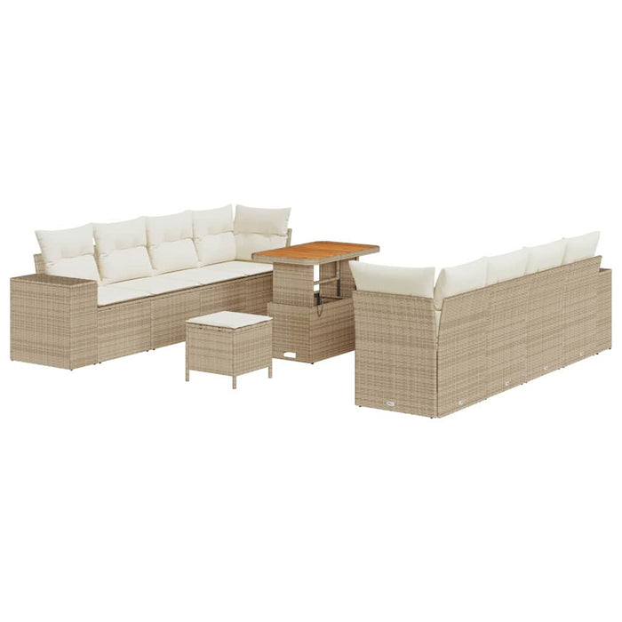 Set de canapele pentru grădină 11 pcs Bej și crem poliratan - WALTI WALTI
