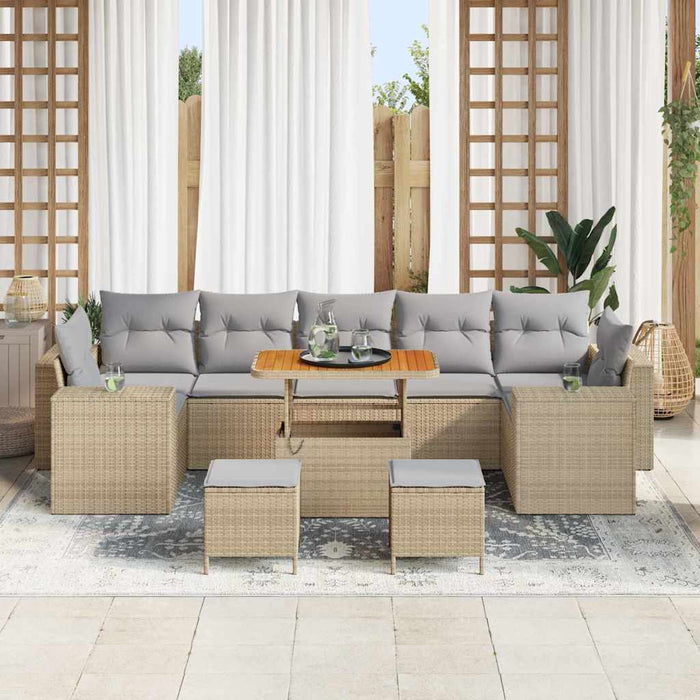 Set de canapele pentru grădină 10 pcs Beige și gri deschis - WALTI WALTI