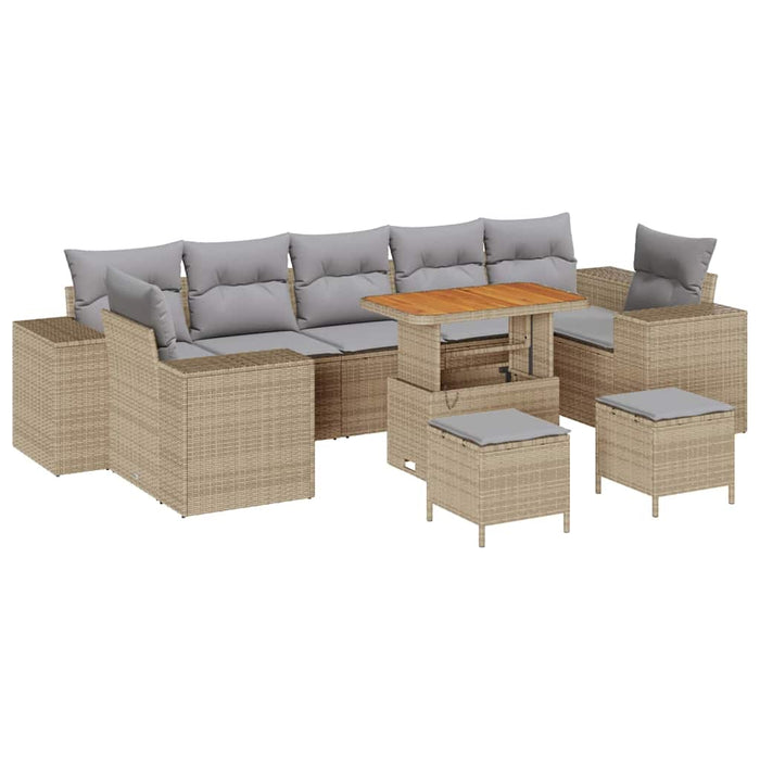 Set de canapele pentru grădină 10 pcs Beige și gri deschis - WALTI WALTI