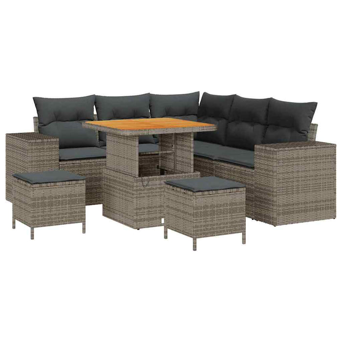 Set de canapele pentru grădină cu pernă cu depozitare 8 pcs Gri - WALTI WALTI