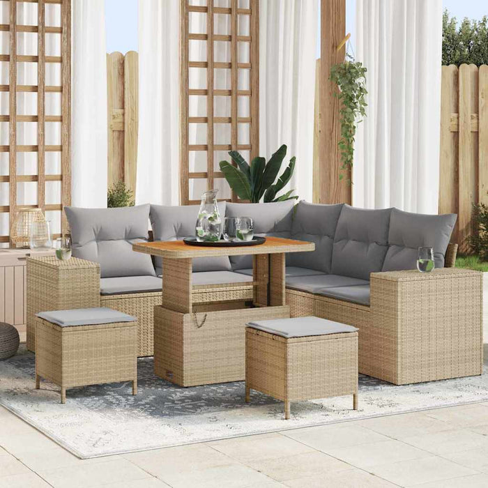 Set de canapele pentru grădină 8 pcs Beige și gri deschis - WALTI WALTI