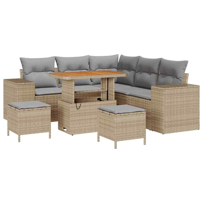 Set de canapele pentru grădină 8 pcs Beige și gri deschis - WALTI WALTI