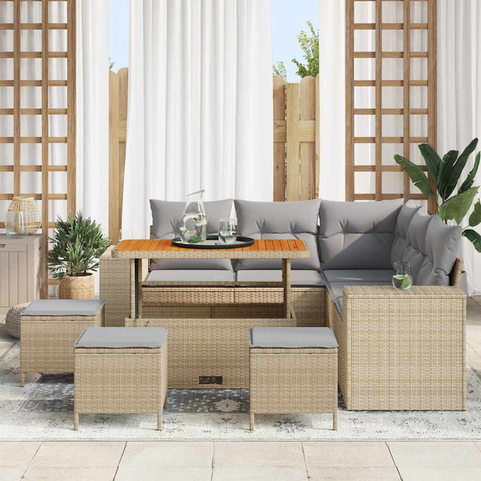 Set de canapele pentru grădină 9 pcs Beige și gri deschis - WALTI WALTI