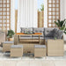 Set de canapele pentru grădină 9 pcs Beige și gri deschis - WALTI WALTI
