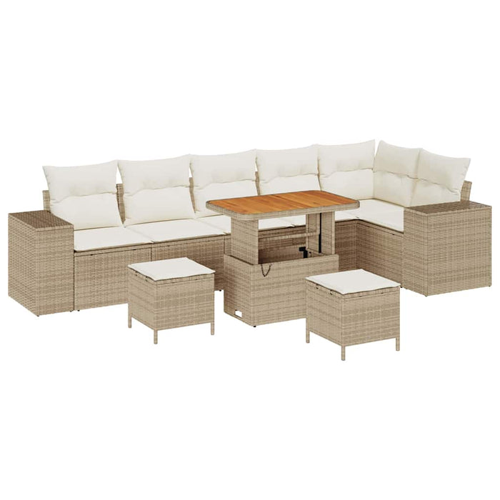 Set de canapele pentru grădină cu pernă 9 pcs Bej și crem - WALTI WALTI