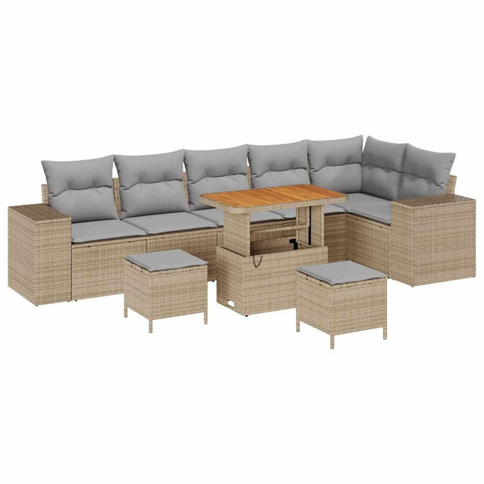 Set de canapele pentru grădină 9 pcs Beige și gri deschis - WALTI WALTI