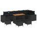 Set de canapele pentru grădină cu pernă 10 pcs Negru poliratan - WALTI WALTI
