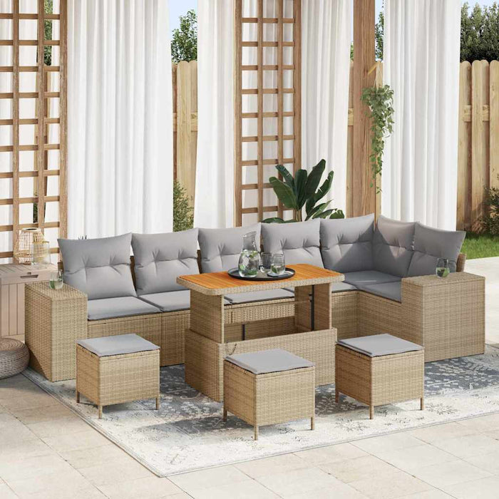 Set de canapele pentru grădină 10 pcs Beige și gri deschis - WALTI WALTI