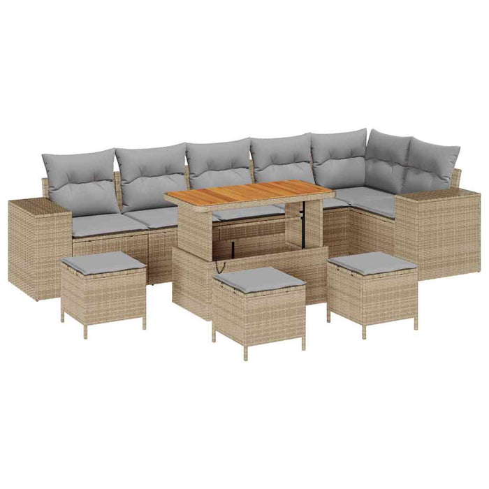 Set de canapele pentru grădină 10 pcs Beige și gri deschis - WALTI WALTI