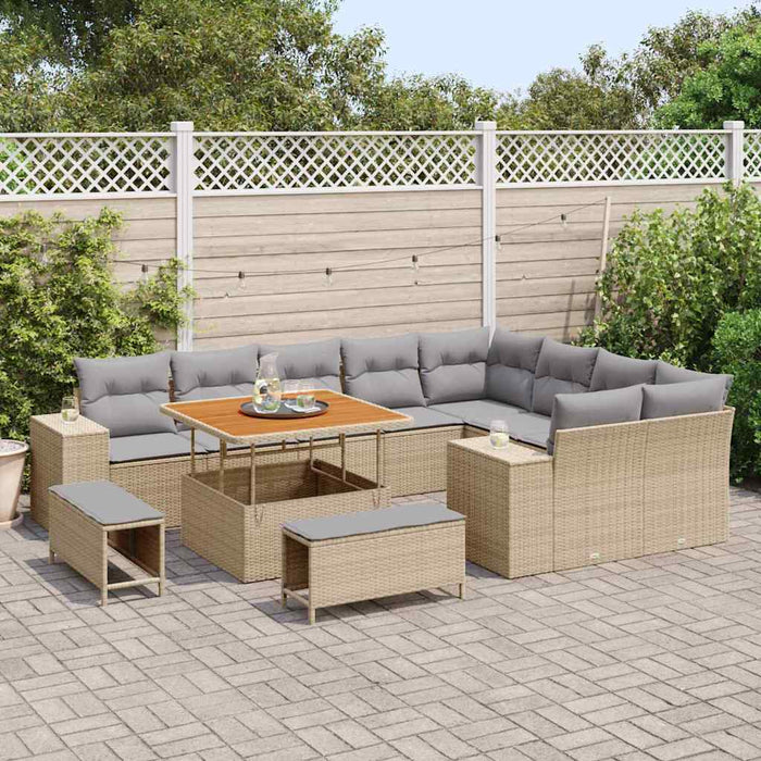 Set de canapele pentru grădină 12 pcs Beige și gri deschis - WALTI WALTI