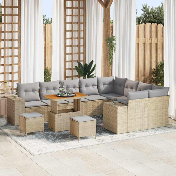 Set de canapele pentru grădină 12 pcs Beige și gri deschis - WALTI WALTI