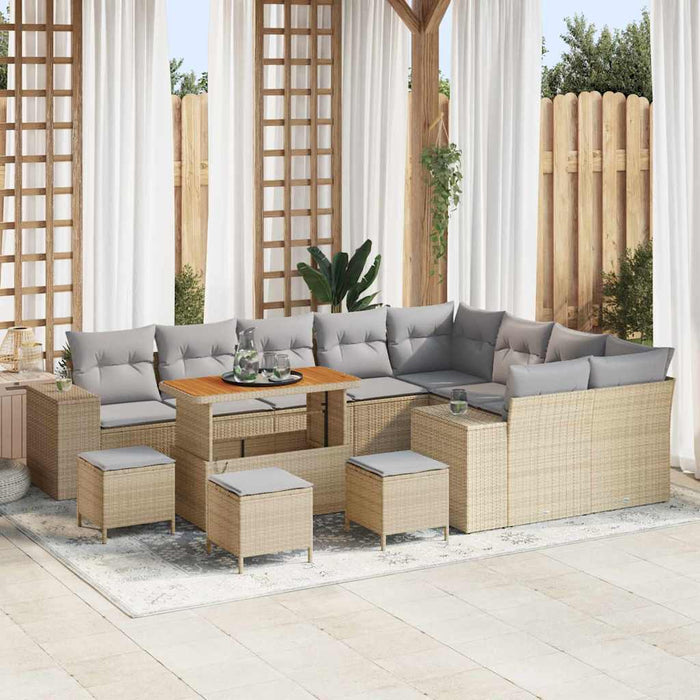 Set de canapele pentru grădină 13 pcs Beige și gri deschis - WALTI WALTI