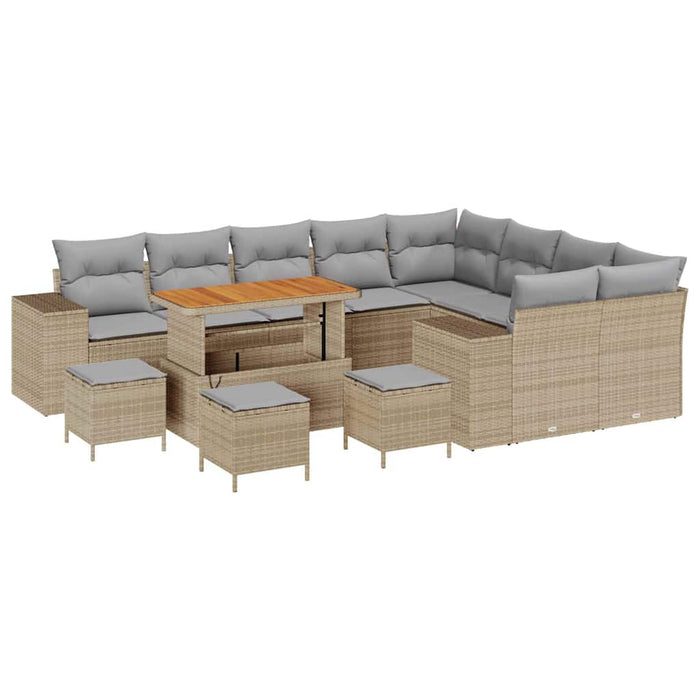 Set de canapele pentru grădină 13 pcs Beige și gri deschis - WALTI WALTI