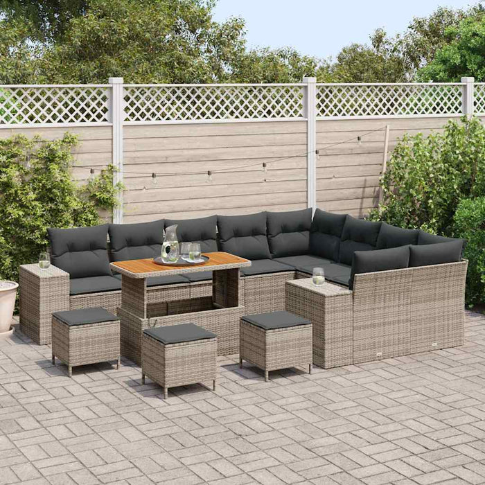 Set de canapele pentru grădină cu pernă cu pernă 13 pcs Gri - WALTI WALTI