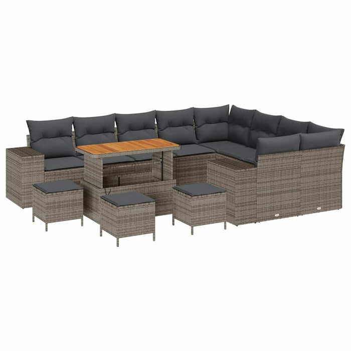 Set de canapele pentru grădină cu pernă cu pernă 13 pcs Gri - WALTI WALTI