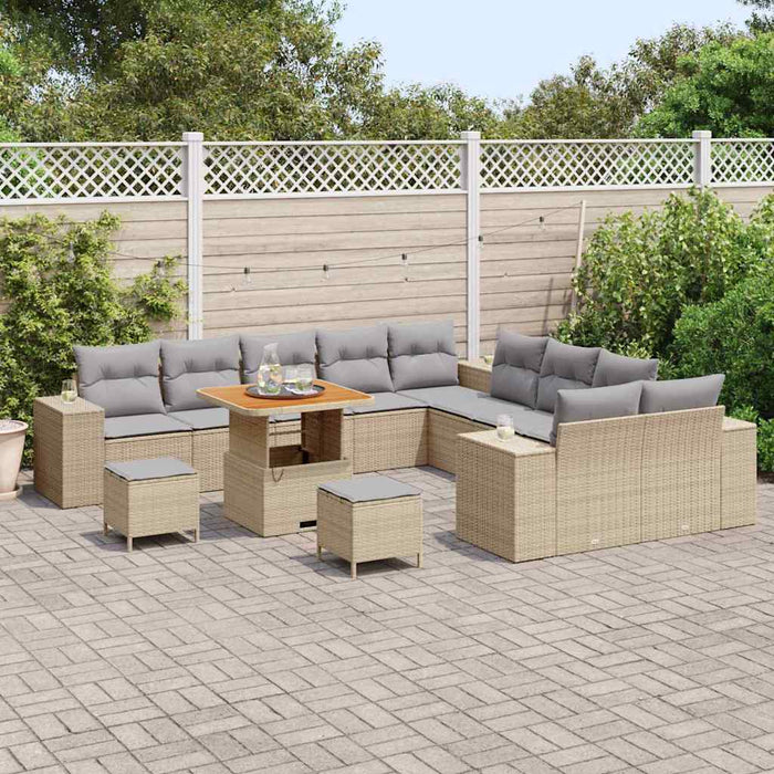 Set de canapele pentru grădină 13 pcs Beige și gri deschis - WALTI WALTI