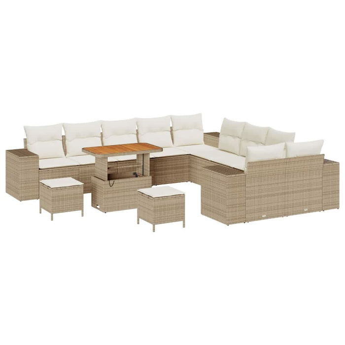 Set de canapele pentru grădină 13 pcs Bej și crem poliratan - WALTI WALTI
