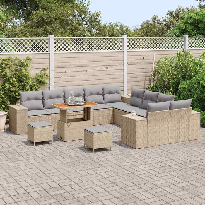 Set de canapele pentru grădină 13 pcs Beige și gri deschis - WALTI WALTI