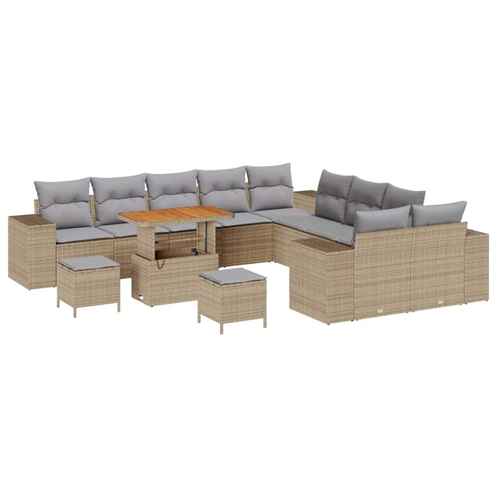 Set de canapele pentru grădină 13 pcs Beige și gri deschis - WALTI WALTI