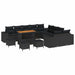Set de canapele pentru grădină cu pernă 14 pcs Negru poliratan - WALTI WALTI
