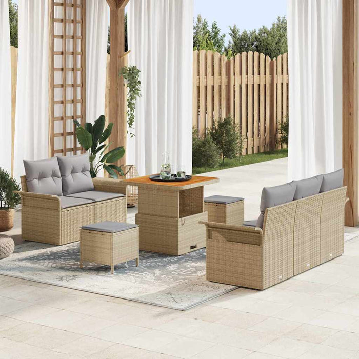 Set de canapele pentru grădină 8 pcs Beige și gri deschis - WALTI WALTI