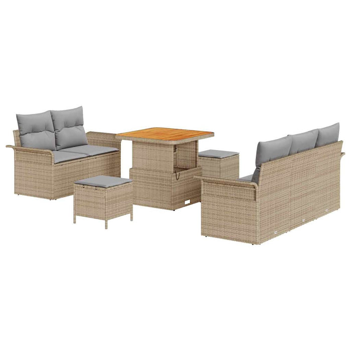 Set de canapele pentru grădină 8 pcs Beige și gri deschis - WALTI WALTI
