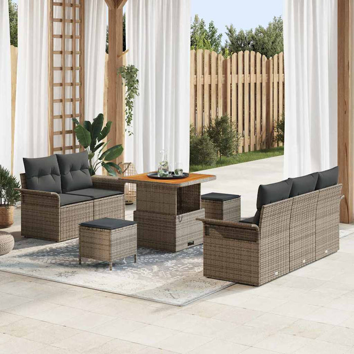 Set de canapele pentru grădină cu pernă cu depozitare 8 pcs Gri - WALTI WALTI