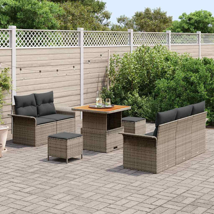 Set de canapele pentru grădină cu pernă cu depozitare 8 pcs Gri - WALTI WALTI