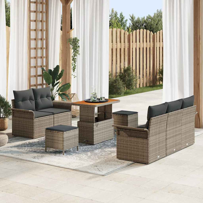 Set de canapele pentru grădină cu pernă cu depozitare 8 pcs Gri - WALTI WALTI