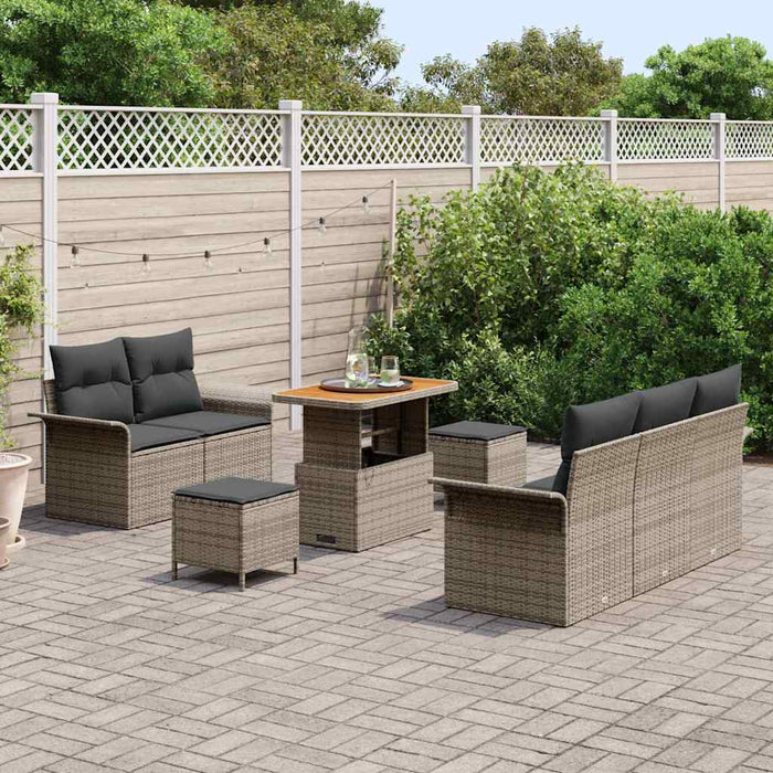 Set de canapele pentru grădină cu pernă cu depozitare 8 pcs Gri - WALTI WALTI