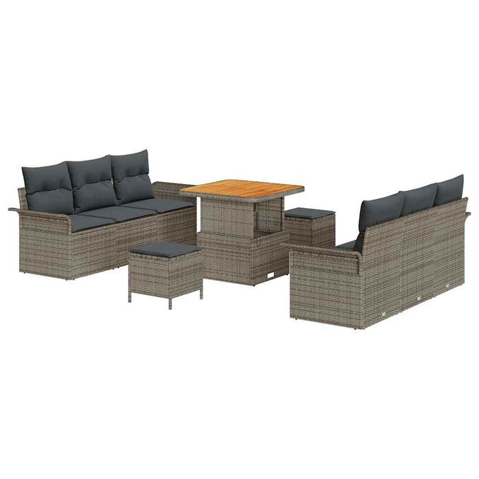 Set de canapele pentru grădină cu pernă cu depozitare 9 pcs Gri - WALTI WALTI
