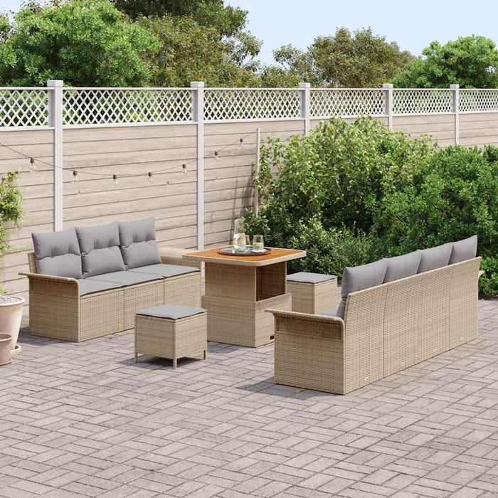 Set de canapele pentru grădină 10 pcs Beige și gri deschis - WALTI WALTI