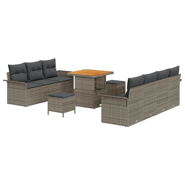 Set de canapele pentru grădină cu pernă cu pernă 10 pcs Gri - WALTI WALTI