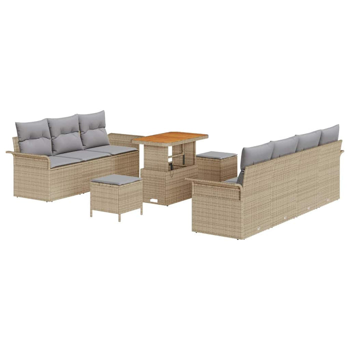 Set de canapele pentru grădină 10 pcs Beige și gri deschis - WALTI WALTI