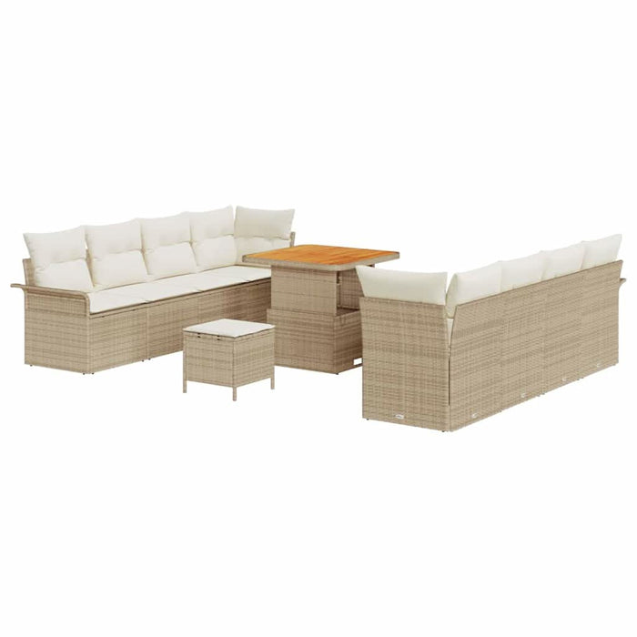 Set de canapele pentru grădină cu pernă 11 pcs Bej și crem - WALTI WALTI
